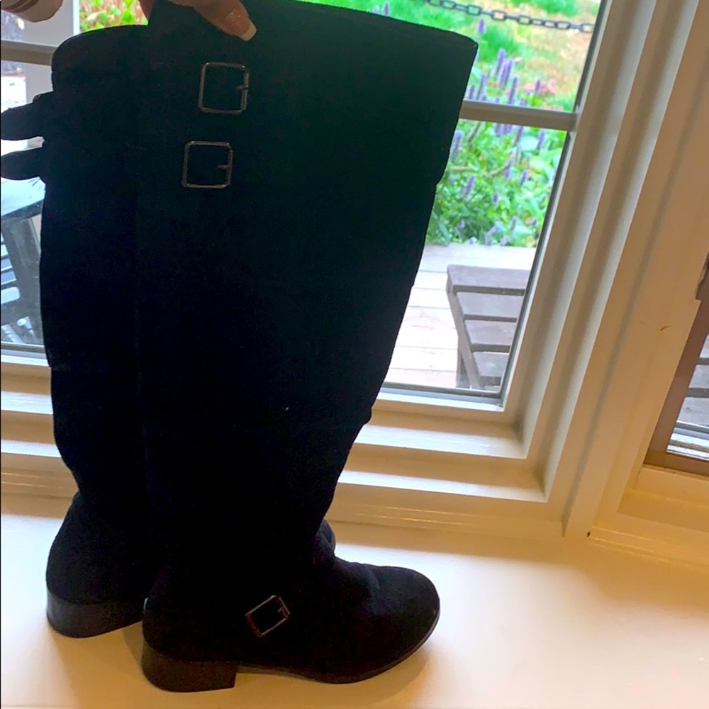 Over the knee black boots